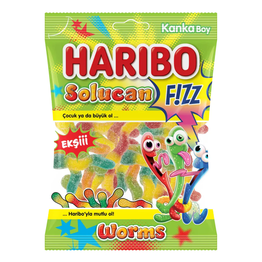 Haribo Fizzy Worms 80g
